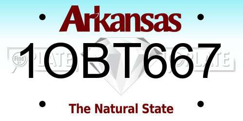 1OBT667 Arkansas License Plate