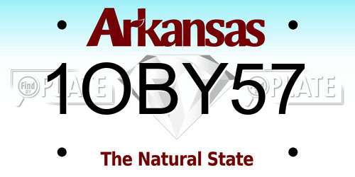 1OBY57 Arkansas License Plate