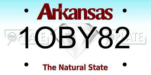 1OBY82 Arkansas License Plate