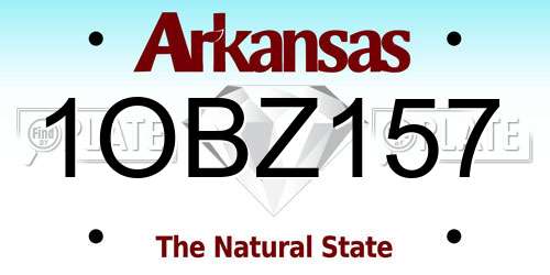 1OBZ157 Arkansas License Plate