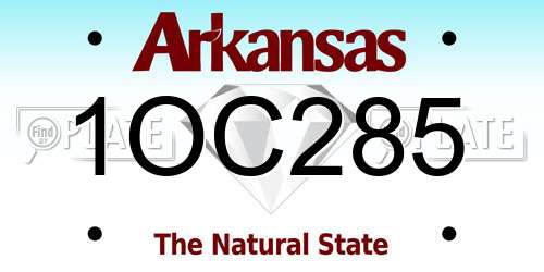 1OC285 Arkansas License Plate