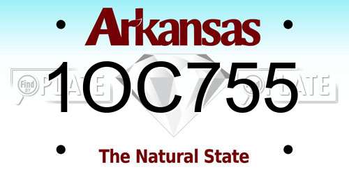 1OC755 Arkansas License Plate