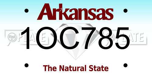 1OC785 Arkansas License Plate