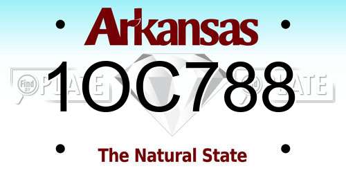 1OC788 Arkansas License Plate