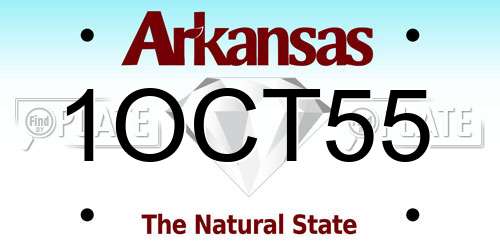 1OCT55 Arkansas License Plate