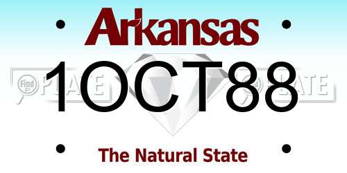 1OCT88 Arkansas License Plate
