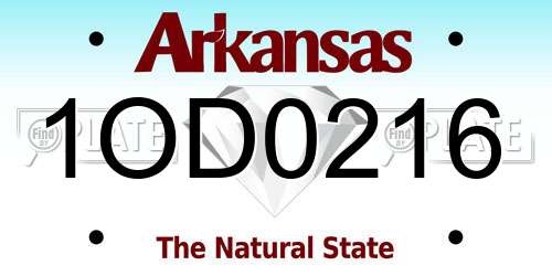 1OD0216 Arkansas License Plate