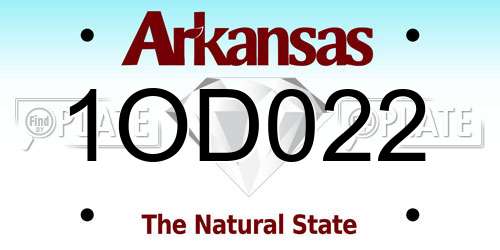 1OD022 Arkansas License Plate