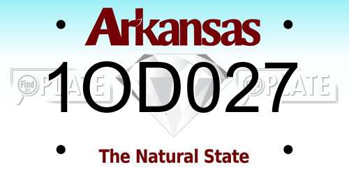 1OD027 Arkansas License Plate
