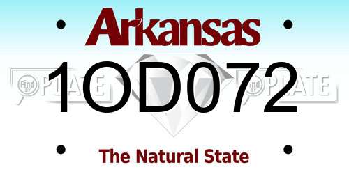 1OD072 Arkansas License Plate