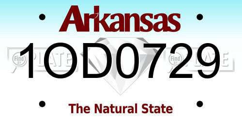 1OD0729 Arkansas License Plate