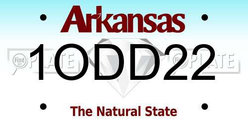 1ODD22 Arkansas License Plate