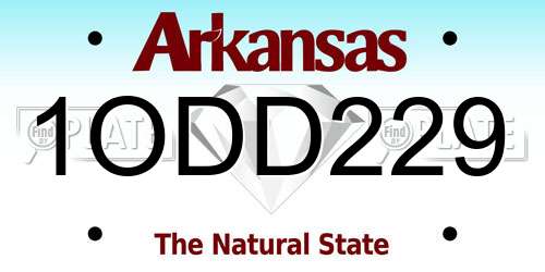 1ODD229 Arkansas License Plate