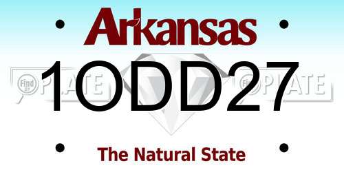 1ODD27 Arkansas License Plate