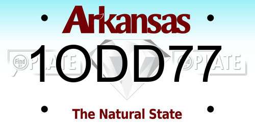1ODD77 Arkansas License Plate