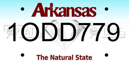 1ODD779 Arkansas License Plate