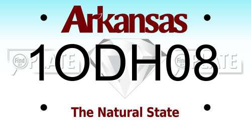 1ODH08 Arkansas License Plate