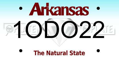 1ODO22 Arkansas License Plate