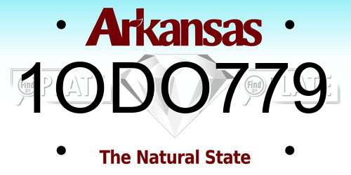 1ODO779 Arkansas License Plate