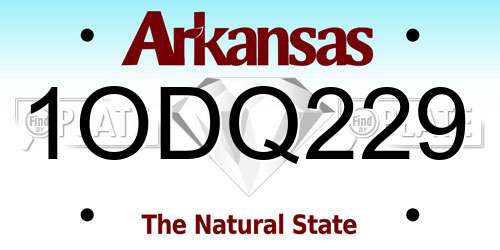 1ODQ229 Arkansas License Plate