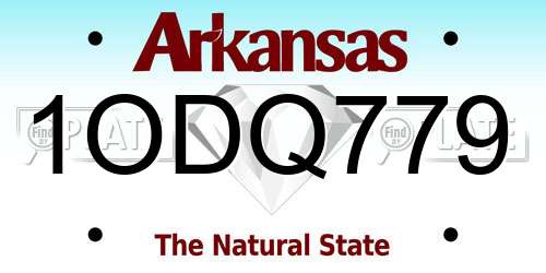 1ODQ779 Arkansas License Plate