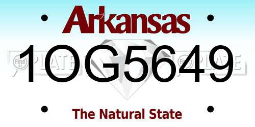 1OG5649 Arkansas License Plate