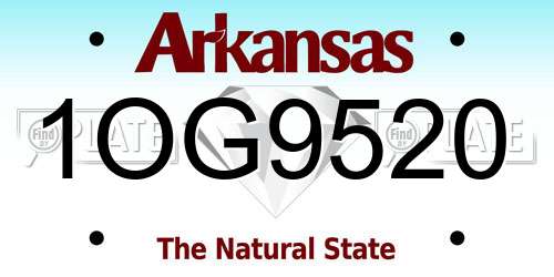 1OG9520 Arkansas License Plate