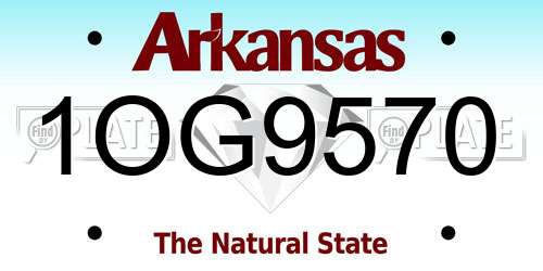1OG9570 Arkansas License Plate