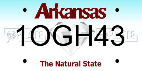 1OGH43 Arkansas License Plate