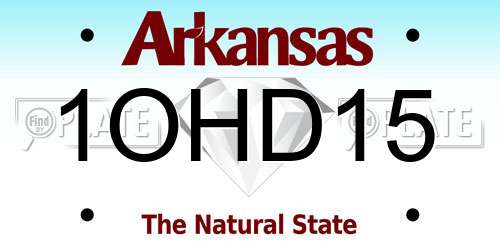 1OHD15 Arkansas License Plate