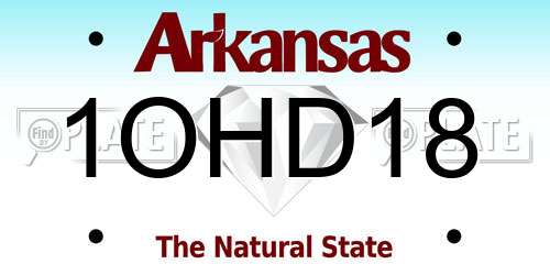 1OHD18 Arkansas License Plate