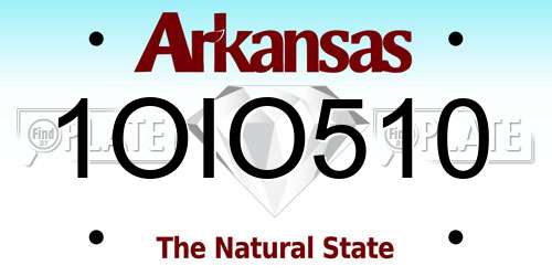 1OIO510 Arkansas License Plate