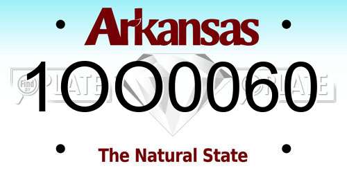 1OO0060 Arkansas License Plate