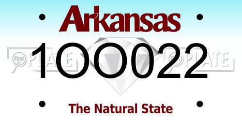 1OO022 Arkansas License Plate