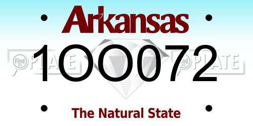 1OO072 Arkansas License Plate