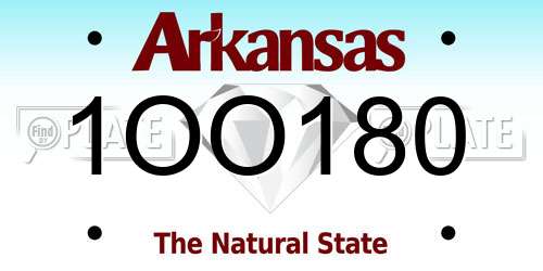 1OO180 Arkansas License Plate