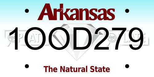 1OOD279 Arkansas License Plate
