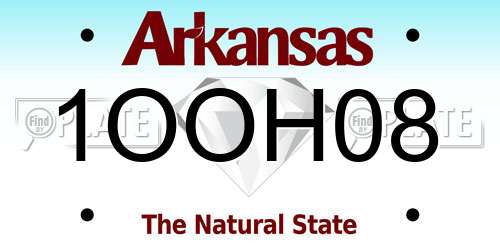 1OOH08 Arkansas License Plate