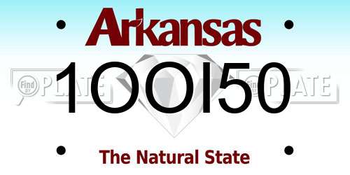 1OOI50 Arkansas License Plate