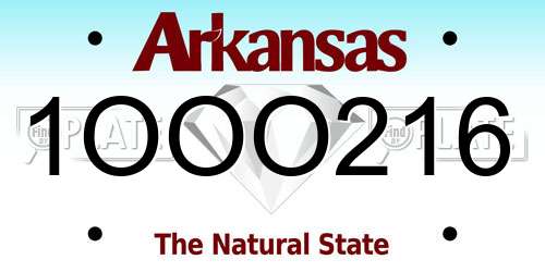 1OOO216 Arkansas License Plate