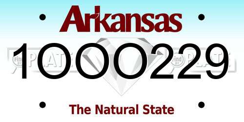 1OOO229 Arkansas License Plate