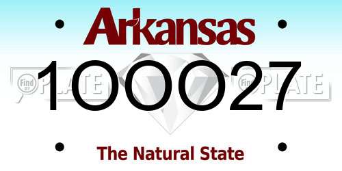 1OOO27 Arkansas License Plate