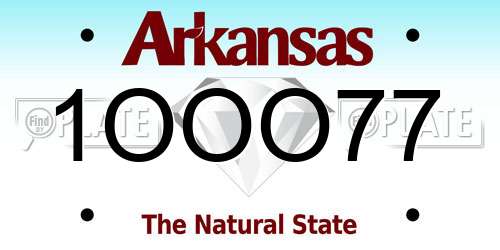 1OOO77 Arkansas License Plate