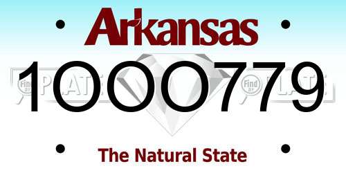 1OOO779 Arkansas License Plate