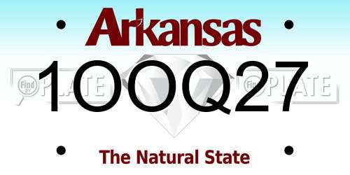 1OOQ27 Arkansas License Plate