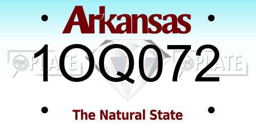 1OQ072 Arkansas License Plate