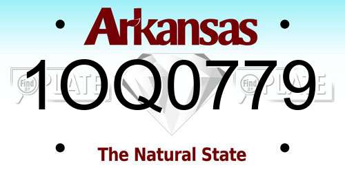 1OQ0779 Arkansas License Plate