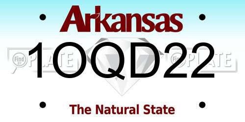 1OQD22 Arkansas License Plate