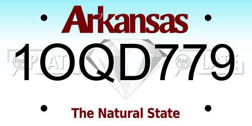 1OQD779 Arkansas License Plate
