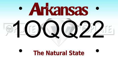 1OQQ22 Arkansas License Plate